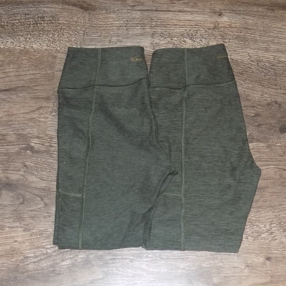 Victoria's Secret PINK High Waist Leggings Olive Green Pocket Athleisure‎ Small